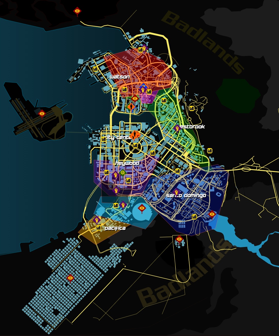 Cyberpunk night city map фото 56