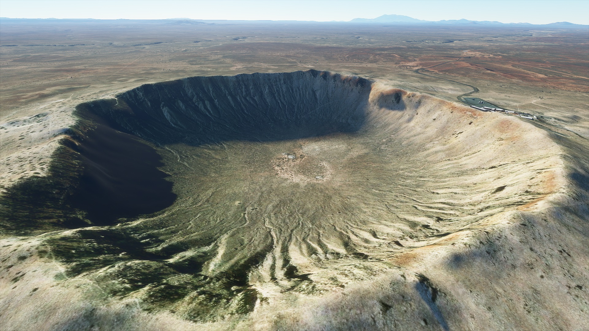 1/2 Аризонский кратер в Microsoft Flight Simulator. 