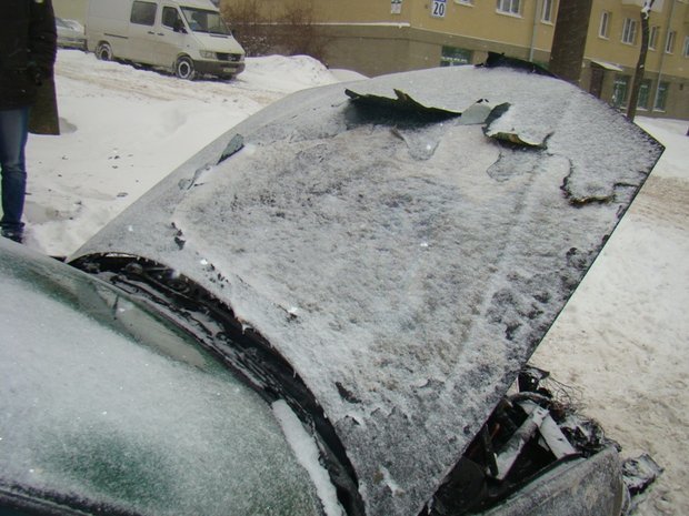 17 января в центре Минска загорелась Chevrolet Impala