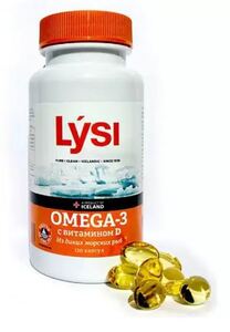 цена Lysi Омега-3 + Витамин D Капсулы 120 шт