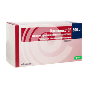 Квентиакс СР Таблетки с пролонгированным высвобождением покрытые пленочной оболочкой 300 мг 60 шт