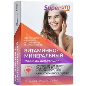 Superum Витаминно-минеральный комплекс для женщин Капсулы массой 1075 мг 30 шт superum комплекс для кишечника капсулы 445 мг 20 шт