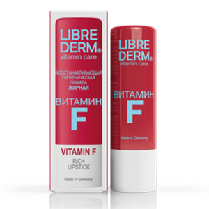 Librederm Витамин F помада для губ гигиеническая восстанавливающая жирная 4 г 1 шт