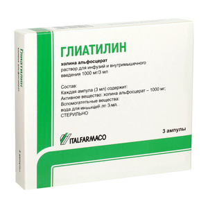 Глиатилин Раствор для инъекций 1000 мг/3 мл Ампулы 3 шт