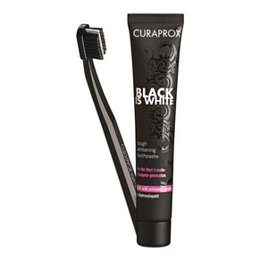 Curaprox Black Is White Отбеливающая Паста зубная 90 мл + Ультрамягкая Щетка зубная CS 5460 черная