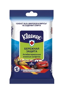 Kleenex Disney Бережная защита Салфетки антибактериальные влажные 10 шт kleenex салфетки влажные антибактериальные 40 шт