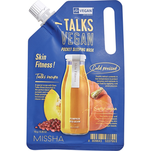 MISSHA Talks Vegan Маска кремовая освежающая для гладкости кожи с экстрактами тыквы и красных бобов 10 г