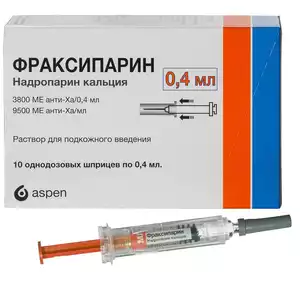 Фраксипарин Раствор для подкожного введения 9500 анти-Ха МЕ/мл 0,4 мл Шприцы 10 шт