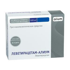 Леветирацетам-Алиум Таблетки 500 мг 30 шт флагил таблетки покрытые оболочкой 250 мг 20 шт