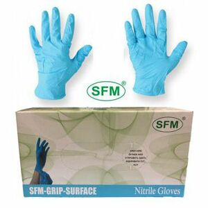 SFM Перчатки нитриловые смотровые нестерильные размер M цвет голубой 200 шт (100 пар)