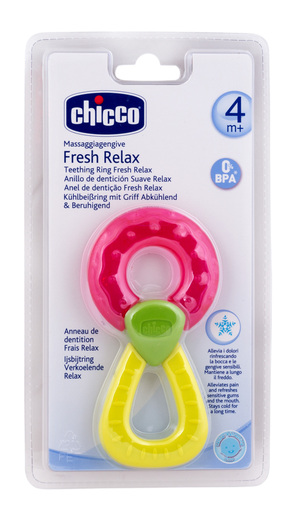 Chicco Прорезыватель игрушка Fresh Relax Кольцо розовое 4+