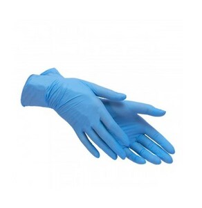 цена Перчатки нитриловые голубые sfm размер L (8-9) 100 шт