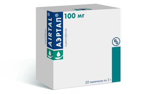Аэртал Порошок для приготовления суспензии 100 мг Саше 20 шт энтерол порошок для приготовления суспензии 250 мг 10 шт