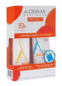 A-Derma набор спрей солнцезащитный Protect SPF 50+ 200 мл + лосьон солнцезащитный SPF 50+ 100 мл