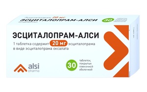цена Эсциталопрам-Алси Таблетки 20 мг 30 шт
