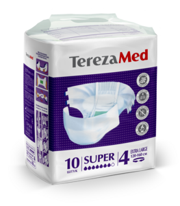TerezaMed Подгузники для взрослых Super размер 4 ХL 10 шт дейли подгузники для взр с тяжелой степенью недержания супер смал 10