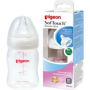 Pigeon Peristaltic Plus Бутылочка 160 мл pigeon бутылочка для кормления softouch peristaltic plus 0 мес 160мл ppsu