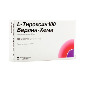 L-Тироксин 100 Берлин-Хеми Таблетки 100 мкг 100 шт л тироксин таб 75мкг 100