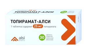 Топирамат Таблетки покрытые пленочной оболочкой 25 мг 30 шт