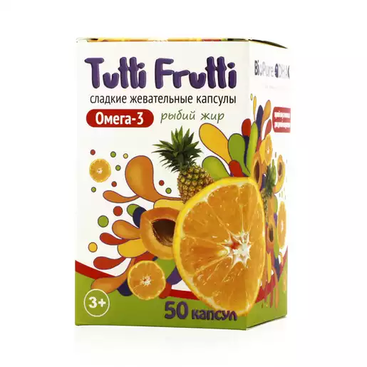 Tutti Frutti Омега 3 капсулы жевательные 500 мг 50 шт