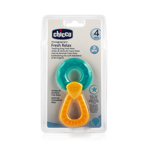 Chicco Fresh Relax Прорезыватель Кольцо голубое деревянное кольцо для прорезывания зубов из бука