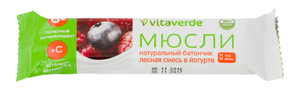 Vitaverde Батончик мюсли в йогурте лесная смесь 30 г батончик виталад три кота мюсли абрикос и злаки 40 г