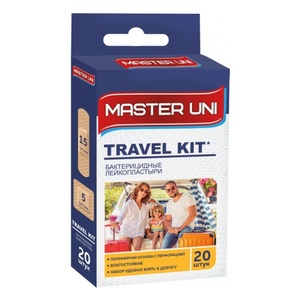 Master Uni Лейкопластырь бактерицидный Travel Kit на полимерной основе 20 шт лейкопластырь бактерицидный master uni семейный на нетканной основе 20 шт