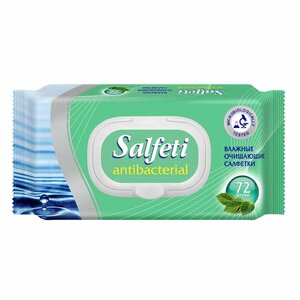 Salfeti Салфетки влажные очищающие антибактериальные 72 шт салфетки влажные salfeti на море антибактериальные 72 шт