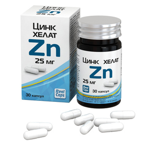 Цинк хелат Zn Капсулы 25 мг 30 шт витамины антиоксиданты минералы chikalab цинк хелат zn 25 мг