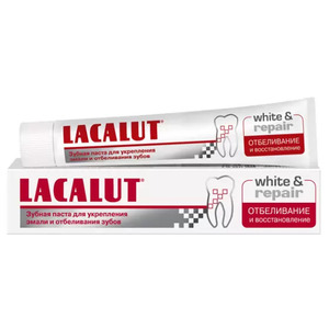 Lacalut White & Repair Паста зубная 75 г зубная паста для бережного отбеливания и восстановления эмали зубов lacalut white