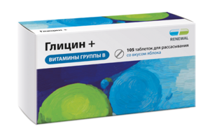 Глицин + Витамины группы В Реневал таблетки для рассасывания 130 мг 105 шт цена и фото