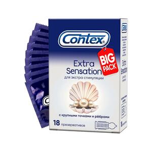 Contex Extra Sensation Презервативы 18 шт презервативы contex extra sensation 12 шт