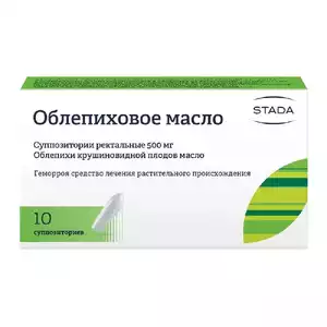 Облепиховое Масло Суппозитории ректальные 500 мг 10 шт
