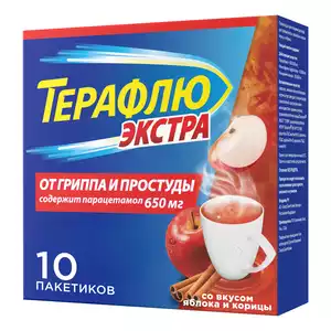 ТераФлю экстра Порошок для раствора яблоко/корица 10 шт
