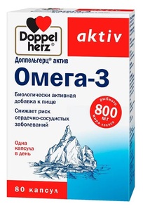 Доппельгерц Актив Омега-3 800 мг Капсулы массой 1186 мг 30 шт