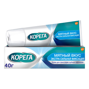 цена Корега Крем для фиксации зубных протезов экстрасильный 40 г