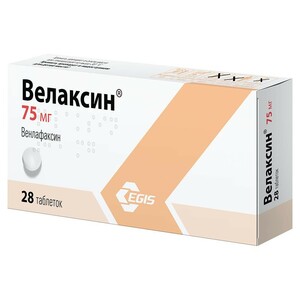 цена Велаксин Таблетки 75 мг 28 шт