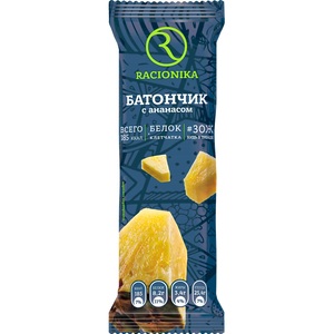 батончик racionika diet рационика диет для похудения в глазури со вкусом ананаса 60 г Racionika Diet Батончик ананас 60 г