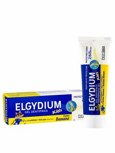 Elgydium зубная паста-гель для детей 2-6 лет защита от кариеса Kids Banana 50мл зубная паста для детей от 3 до 6 лет карамель kids 40мл