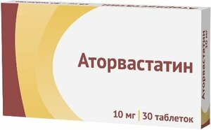 Аторвастатин Озон Таблетки покрытые пленочной оболочкой 10 мг 30 шт аторвастатин озон таб ппо 80мг 30