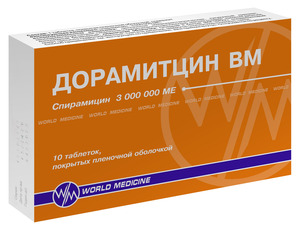 Дорамитцин ВМ 3000000МЕ таблетки 10 шт цена и фото