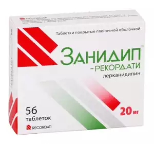 Занидип-Рекордати Таблетки 20 мг 56 шт