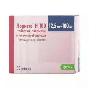 Лориста Н Таблетки покрытые пленочной оболочкой 100 мг + 12,5 мг 30 шт