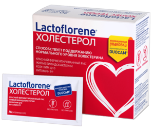 Lactoflorene Холестерол Порошок в 2-х камерных пакетах массой 3,6 г 20 шт лактофлорене lactoflorene плоский живот порошок 20 шт