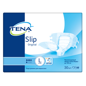 Tena Slip Original Подгузники для взрослых размер L 30 шт tena slip plus подгузники для взрослых дышащие размер s 30 шт