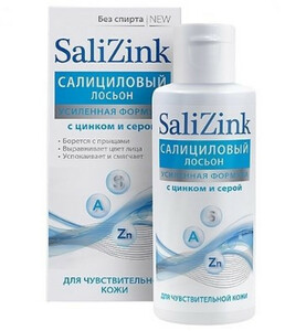 Salizink Лосьон салициловый с цинком и серой без спирта для чувствительной кожи 100 мл