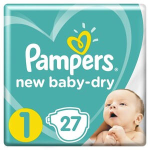 Pampers New Baby-Dry Newborn Подгузники размер 1 2-5 кг 27 шт подгузники pampers new baby dry размер 2 27 шт