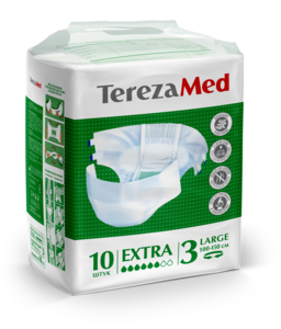 TerezaMed Extra Подгузники для взрослых размер L 10 шт дейли подгузники для взр с тяжелой степенью недержания супер смал 10