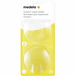 Medela Contact Накладки на грудь силиконовые для кормления размер L 2 шт накладки на грудь силиконовые набор 2 шт в футляре