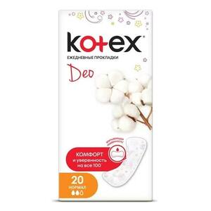 Kotex Deo Прокладки ежедневные ультратонкие 20 шт цена и фото
